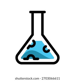 A minimal flat design icon with a modern look flask