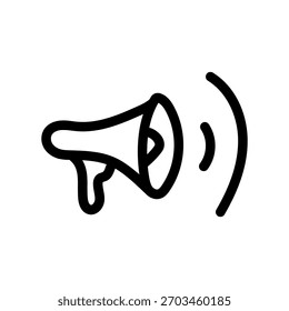 Um ícone de design plano mínimo com um megafone de aparência moderna