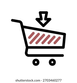 A minimal flat design icon with a modern look add to cart