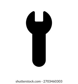 A minimal flat design icon with a modern look wrench