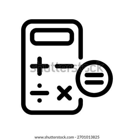 A minimal flat design icon with a modern look calculator, basic arithmetic keys