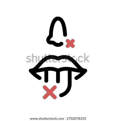 A minimal flat design icon with a modern look lack of smell and taste