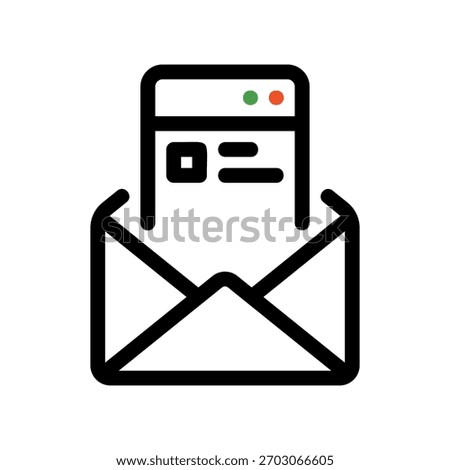 A minimal flat design icon with a modern look envelope, correspondence