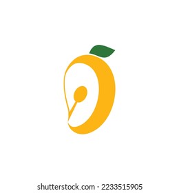 minimal flat fruit logo illustration 