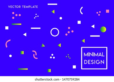 Minimal flat gradient landing page vector design template with geometrical shapes