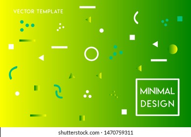 Minimal flat gradient landing page vector design template with geometrical shapes