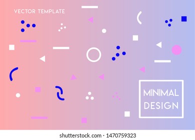 Minimal flat gradient landing page vector design template with geometrical shapes