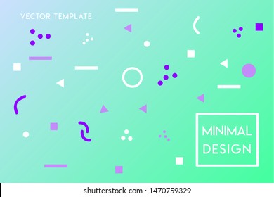 Minimal flat gradient landing page vector design template with geometrical shapes
