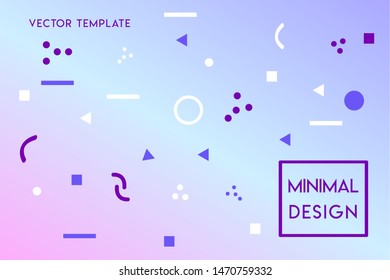 Minimal flat gradient landing page vector design template with geometrical shapes