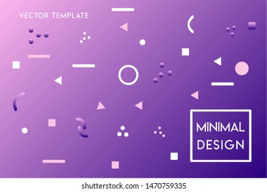 Minimal flat gradient landing page vector design template with geometrical shapes