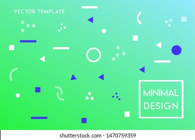 Minimal flat gradient landing page vector design template with geometrical shapes