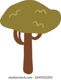 Minimal flat illustration of an acacia style tree	