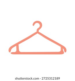 Ilustración plana mínima de un icono de colgador de ropa. Concepto de moda y armario, ideal para servicios de lavandería, marcas de ropa, App minoristas, organización de armarios y proyectos de diseño de estilo de vida