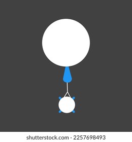 Ilustración plana mínima de un globo meteorológico......