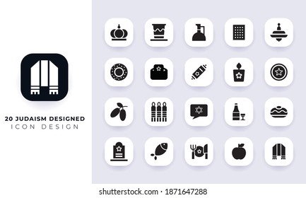 Minimal flat judaism icon pack. In this pack incorporate with twenty different judaism icon.