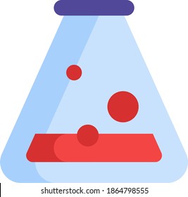 Minimal Flat Laboratory Flask With Liquid Illustration 