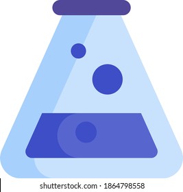 Minimal Flat Laboratory Flask With Liquid Illustration 