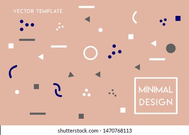 Minimal flat landing page vector design template with pastel color, and geometrical shapes