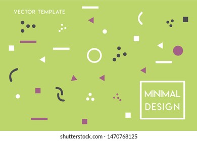 Minimal flat landing page vector design template with pastel color, and geometrical shapes
