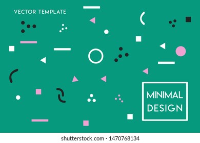 Minimal flat landing page vector design template with pastel color, and geometrical shapes
