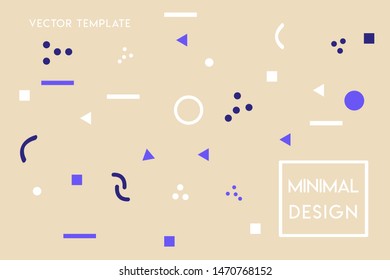 Minimal flat landing page vector design template with pastel color, and geometrical shapes