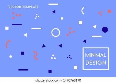 Minimal flat landing page vector design template with pastel color, and geometrical shapes