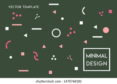 Minimal flat landing page vector design template with pastel color, and geometrical shapes