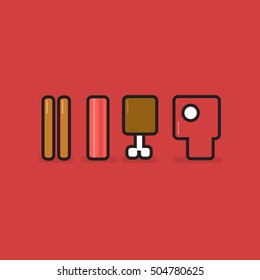 Minimal Flat Meat Line Icons