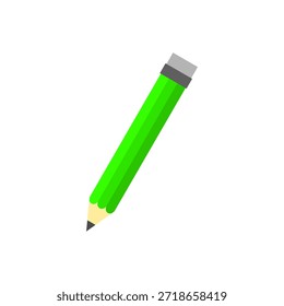 Minimales flaches Bleistiftsymbol, das das Schreiben, Zeichnen, Notizennehmen, Kreativität und den Bearbeitungsprozess darstellt. Einfache Vektorgrafik für Bildung, Büro und Design, einzeln auf weißem Hintergrund.