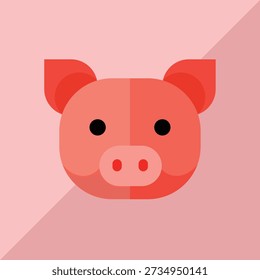 Minimal Flat Pig Avatar Icon
