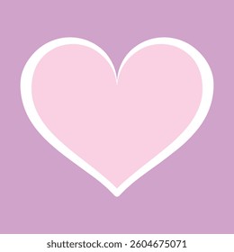 MINIMAL FLAT Pink heart shape frame design.