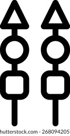 Icono satay plano mínimo en estilo blanco y negro. Perfecto para menús de comida, App culinarios y gráficos de restaurantes tradicionales