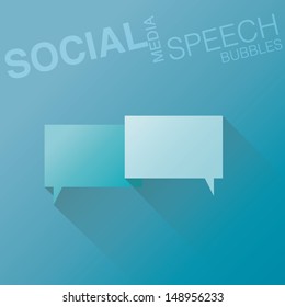 Minimal flat social media speech bubbles with shadow vector