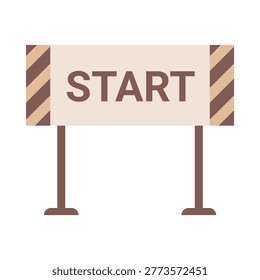 Minimal flat start sign isolated on white background for race or event vector illustration