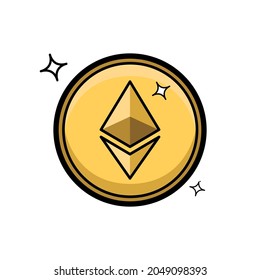 Minimal flaches Illustrationssymbol einer Kryptomünze (Kryptowährung)