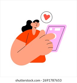 Minimal flat style illustration of romantic chat