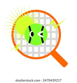 Minimal Flat Style Tennis Bat and Ball Illustration
