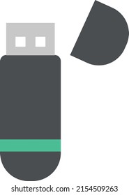Minimal flat styled usb icon illustration equipment