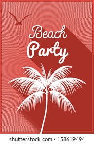 Minimal Flat Summer Beach Party Flyer Template - Vector Illustration