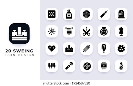 Paquete de iconos de sudor plano mínimo. En este paquete se incorpora con 20 íconos diferentes.