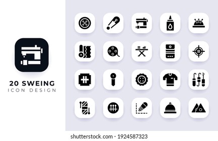 Minimal flat sweing icon pack. In this pack incorporate with twenty different sweing icon.