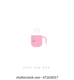 minimal flat tea cup icon. color of the year 2016. a cup of tea. vector illustration