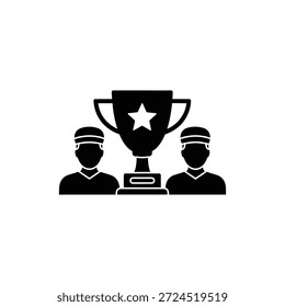 Icono de éxito de trofeo de logro de Equipo plano mínimo