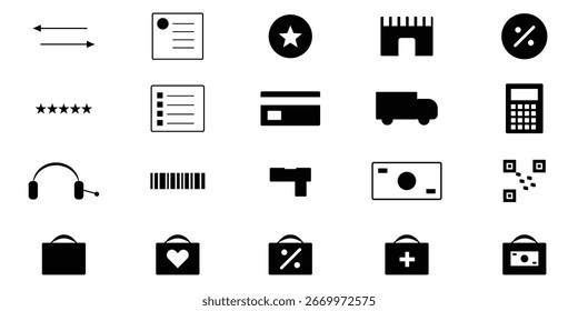 Minimal flat UI-UX interface icons collection with arrows, settings, communication, media, and navigation symbols for mobile apps, web design, and digital technology projects.