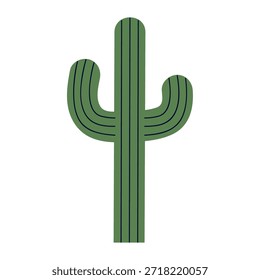 Ilustración vectorial plana mínima de un cactus