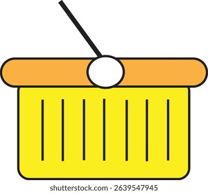 Minimal Flat Vector Illustration of Shopping Basket Icon for E-Commerce, Retail Purchase, Online Grocery, and Digital Store Application Interface