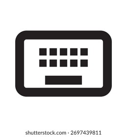 Minimal flat vector keyboard icon, tech and communication design.