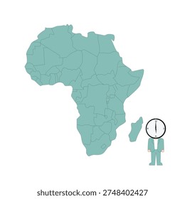 Minimal flat vector map of Africa continent isolated on white.