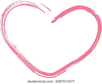 minimal flat vector pink heart drawing love valentine