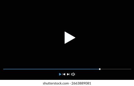 Ícone de Interface do Usuário Mínimo do Reprodutor de Vídeo Plano.